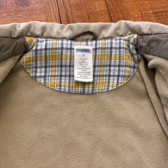 Gymboree Quilted Puffer Jacket in Olive and Beige - Picture 10 of 15